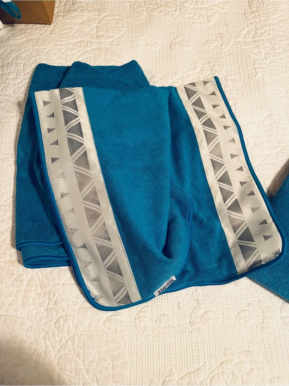 NEW Norwex Limited Edition Marine Blue Bath Tiwel Set with Trim